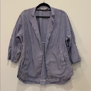 Elizabeth and James blue/white striped open blouse